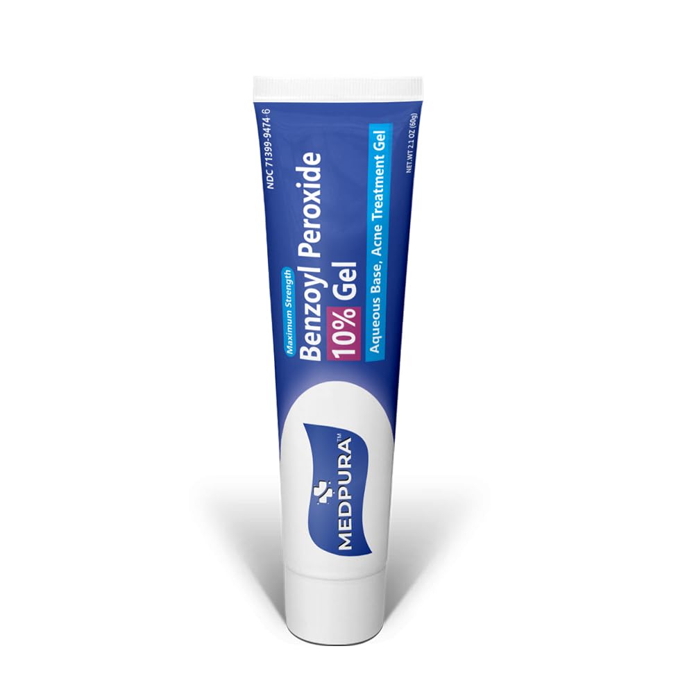 Akron Pharma Benzoyl Peroxide 10% Gel 60gm Acne Medication, Maximum Strength.
