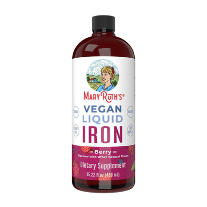 Mary Ruth's® Vegan Liquid Iron for Metabolism, Cellular Health, Overall Wellness BL-AD-IRN-CV-SF-16Z-UN-02