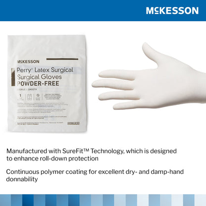 McKesson Perry® Performance Plus Surgical Glove, Size 8.5, Cream 20-1085N
