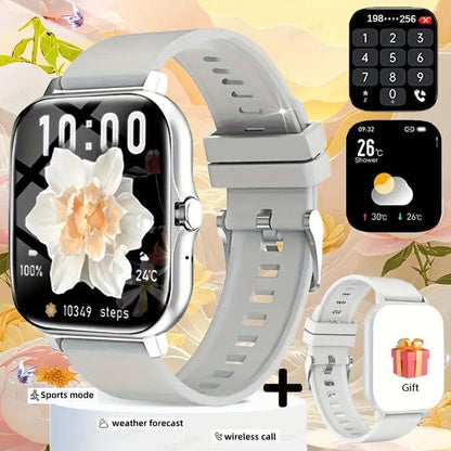 High-Definition Full-Screen Touch Smart Watch for Men & Women with Call/Message Notifications, Step Counting, Calorie Tracking, Sports Modes, Distance Tracking, Compatible with Iphone & Android