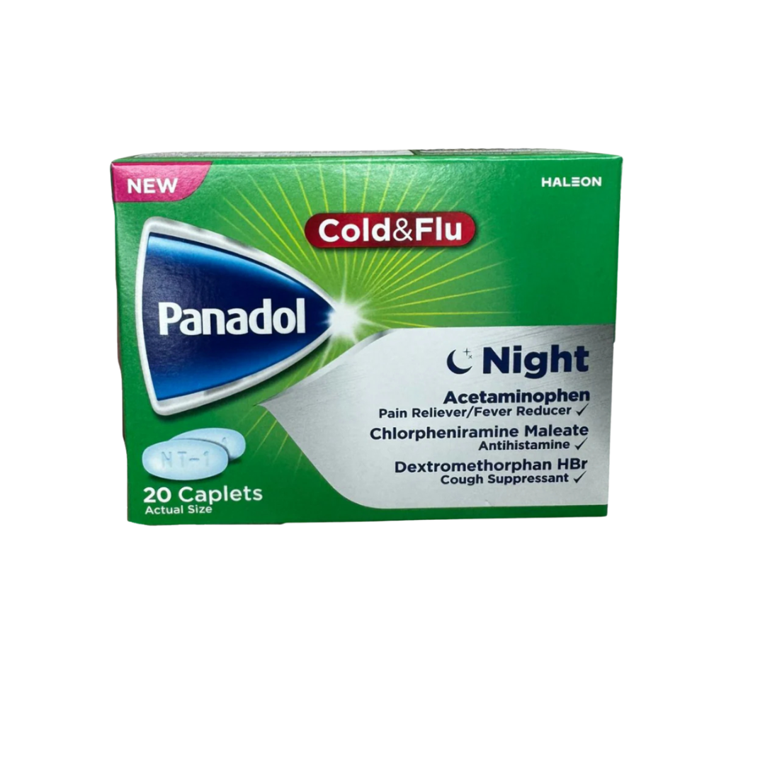Panadol Cold & Flu Night Relief Nighttime Multi-Symptom (20 Caplets)