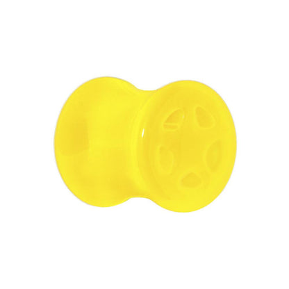 Acrylic Neon Yellow Star Tunnel Plug 2G to 20mm
