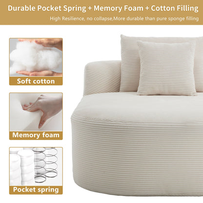 Oversized Chaise Lounge Sofa Bed With Deep Seat And Soft Pillows
