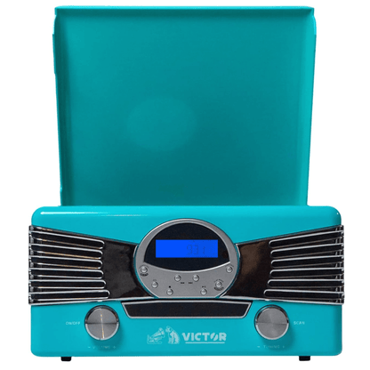 Victor Diner 7-in-1 Turntable Music Center Turquoise - Refurbished