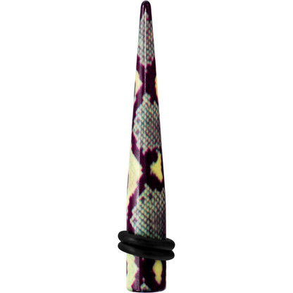 2G Green Snake Skin Acrylic Taper