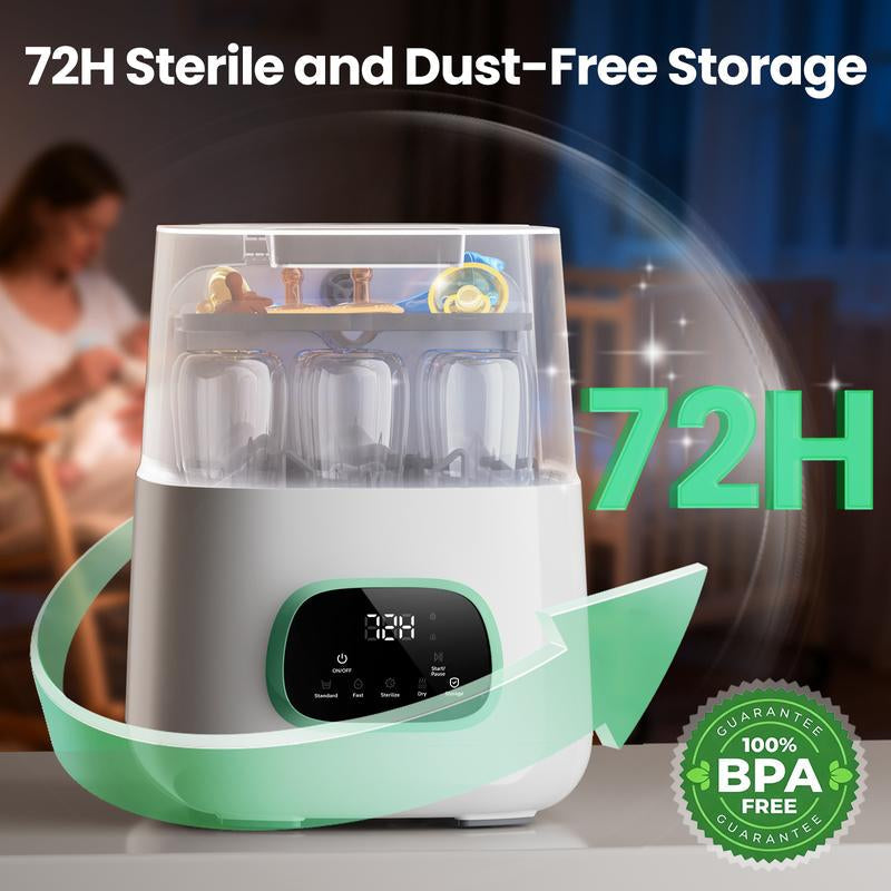 Baby Bottle Washer,Sterilizer and Dryer,Effortless All-In-One Cleaning Mashine,Large Capacity for Bottles,Pump Parts & Baby Essentials, Free Your Hands and save Time