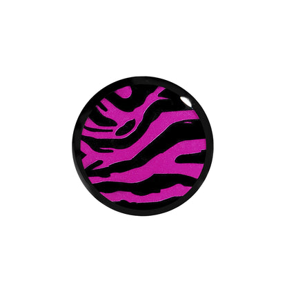 5/8 Acrylic Pink Black Zebra Saddle Plug