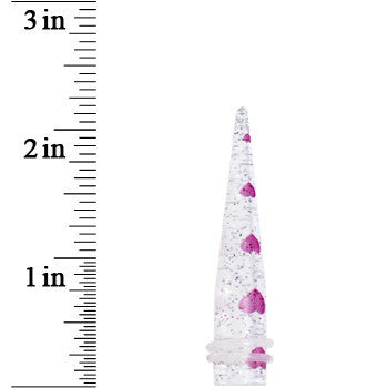 00G Clear Acrylic Glitter Purple Heart Confetti Taper