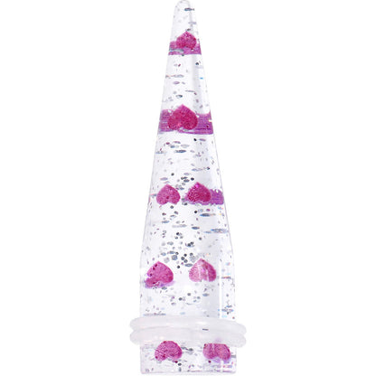 9/16 Clear Acrylic Glitter Purple Heart Confetti Taper