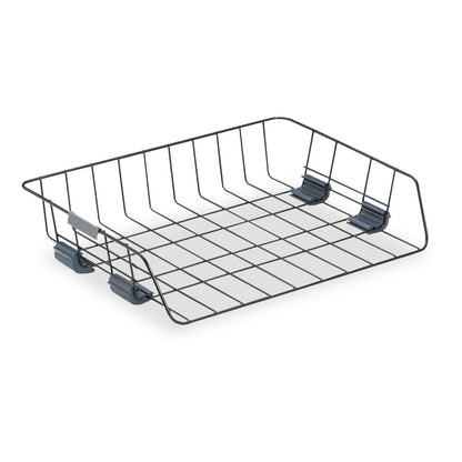 Fellowes Side-Load Wire Stacking Letter Tray, 1 Section, Letter Size Files, 13.38" x 10.13" x 2.63", Black