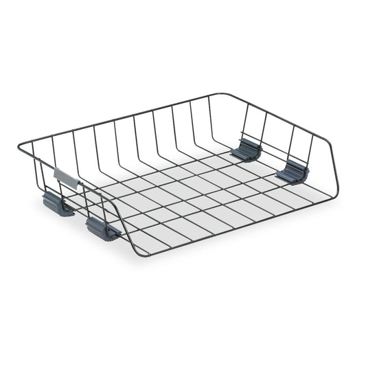 Fellowes Side-Load Wire Stacking Letter Tray, 1 Section, Letter Size Files, 13.38" x 10.13" x 2.63", Black