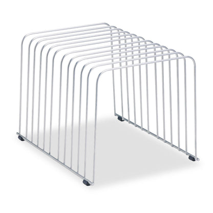 Fellowes Wire Desktop Organizer, 11 Sections, Letter to Legal Size Files, 9" x 11.38" x 8", Silver