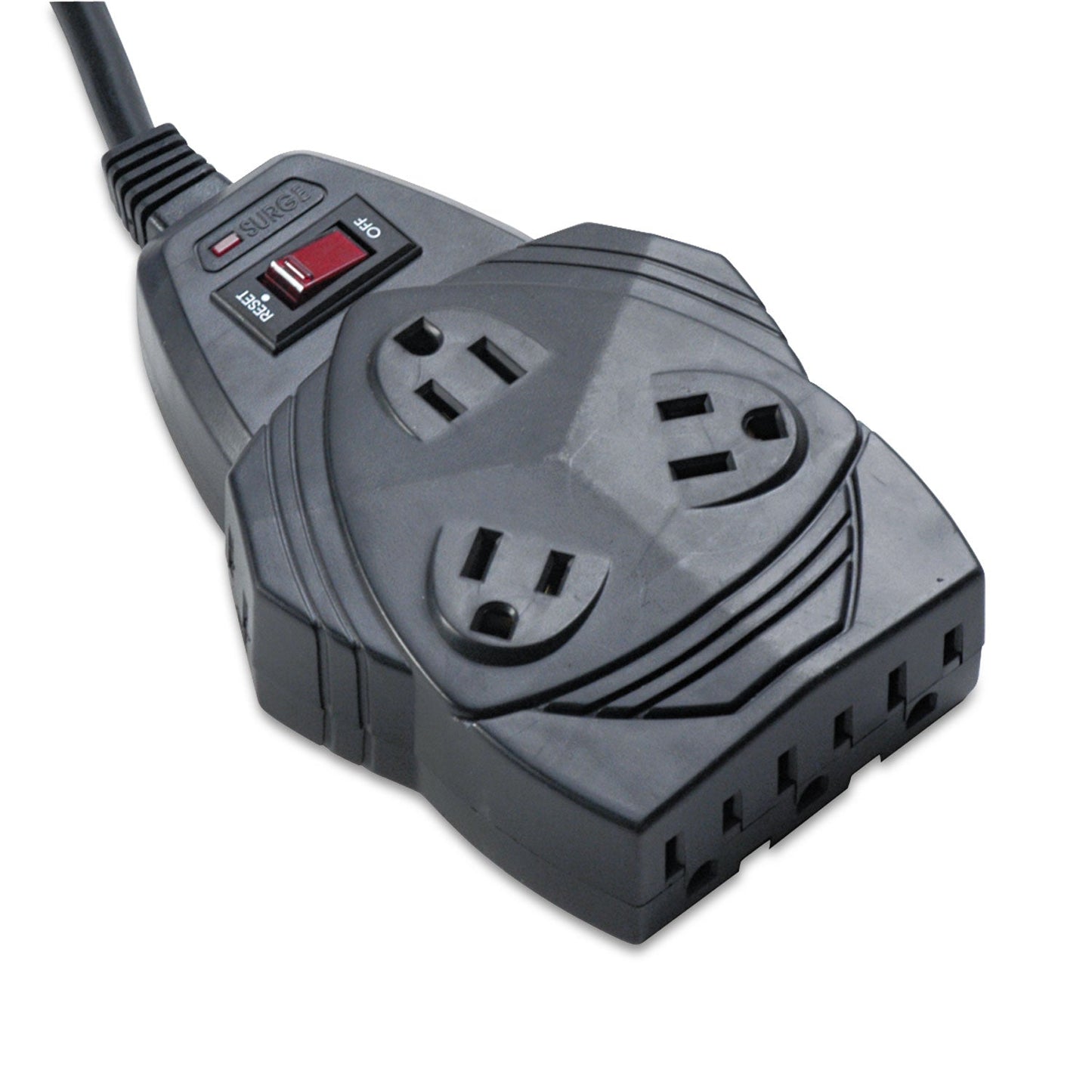 Fellowes Mighty 8 Surge Protector, 8 AC Outlets, 6 ft Cord, 1,460 J, Black