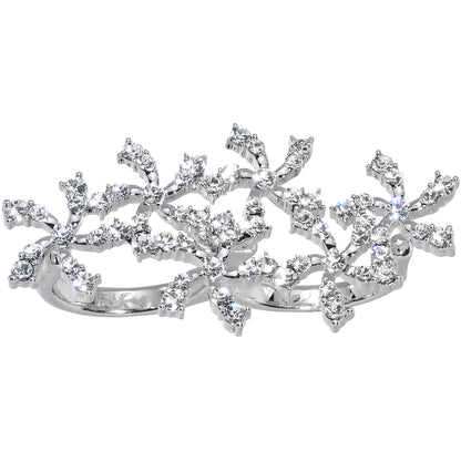 Crystalline Star Spangled Double Finger Ring