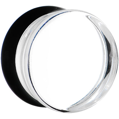 24mm Clear Black Acrylic Mirror Split Saddle Plug