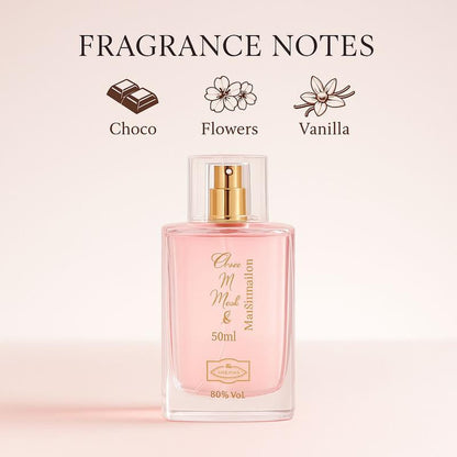 Choco Musk Marshmallow Perfume Spray - 50 Ml (1.65 Fl. Oz) by Al Rehab – Sweet Creamy Scent with Vanilla & Chocolate Notes, Long-Lasting Unisex Fragrance for Everyday Wear