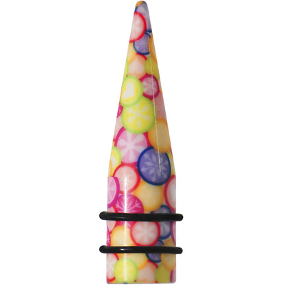 5/8 Groovy Retro Flower Acrylic Taper