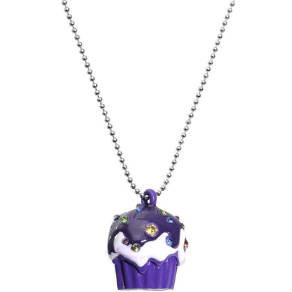 Purple Gem Cupcake Necklace