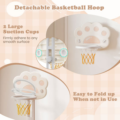 3 in 1 Kids Basketball Hoop with Basketball and Foldable Rim