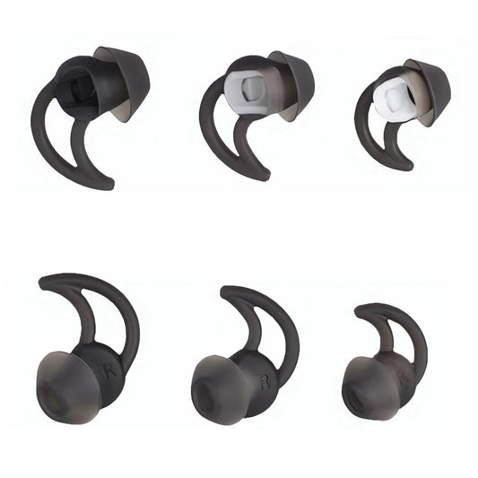 CYADCI Earbud Tips Soft and Comfortable Silicone Earbud Tips 3 Pairs Noise Isolation Tips SML Black Earbud Replacement Tips Compatible with Bose Qc20 Qc30 IE2 SoundSport IE3 SIE2i Earphones