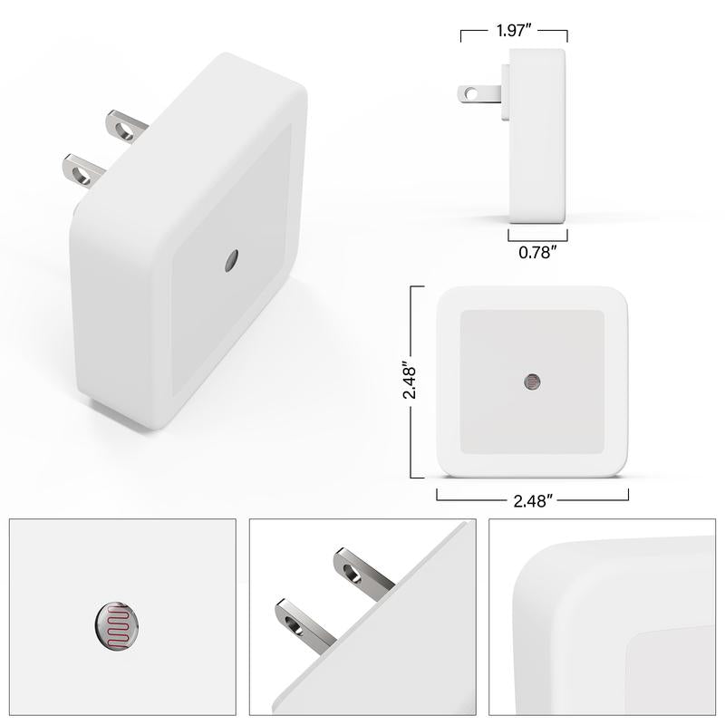 Night Light, Night Lights Plug into Wall 6-Pack, Plug in Night Light, Dusk to Dawn Nightlight Led Night Lights for Bedroom, Bathroom,Hallway Warm White Home Lighting