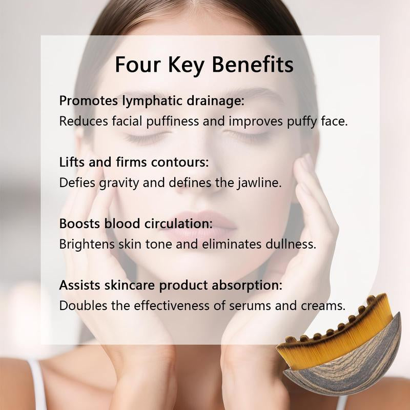 New Lymphatic Contour Face Brush, Dry Brushing Face Brush, Lymphatic Drainage Massager for Face, Chin & Jawline Sculpting, Ergonomically Designed to Fit the Skin Precisely and Relieve Fatigue