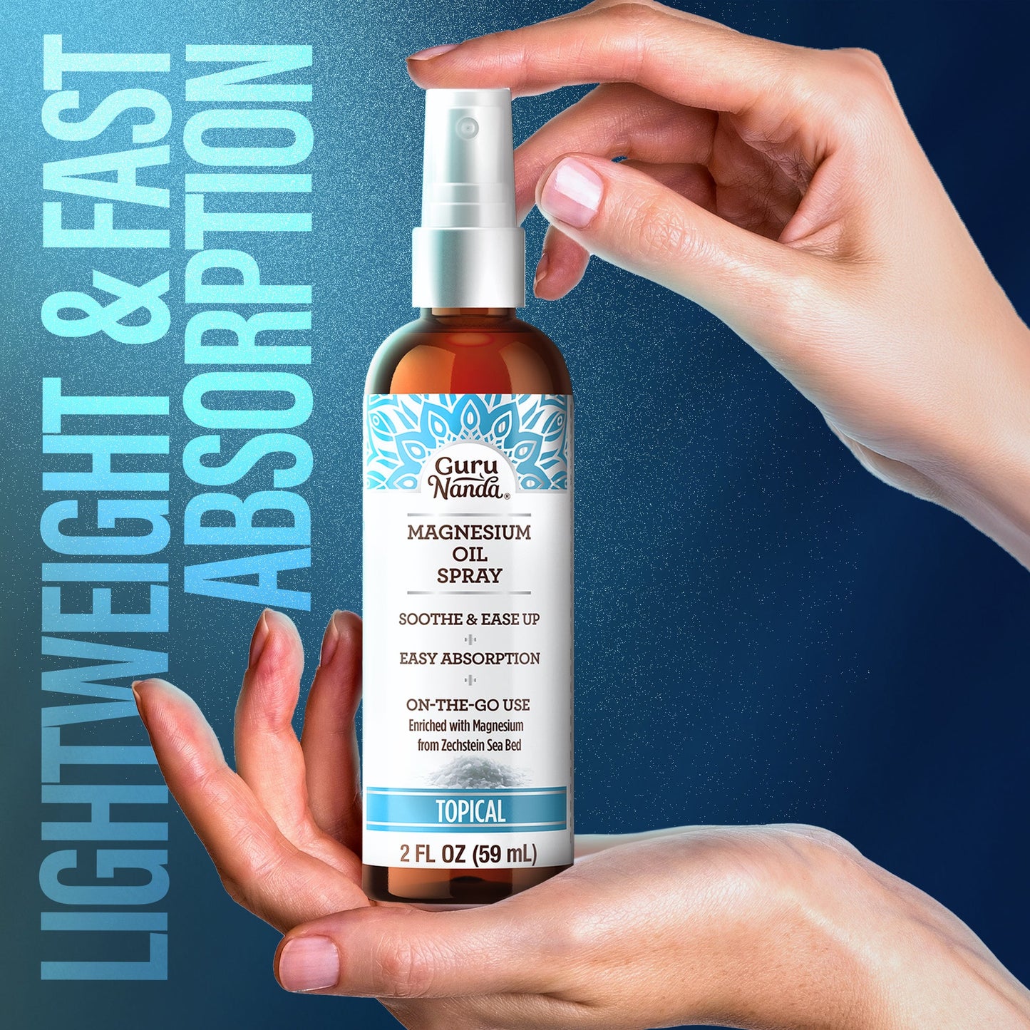 Magnesium Oil Spray for Rapid Muscle Relief & Soothing Aches - Quick Absorbing 2oz