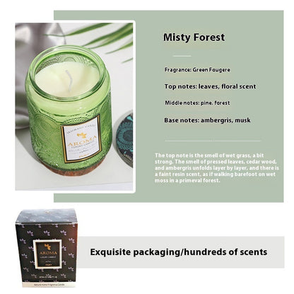 Large Aromatherapy Candle Creative Relief Glass