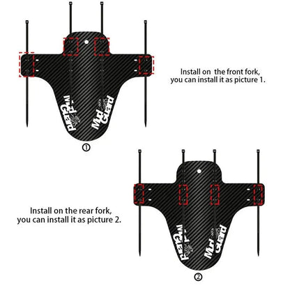 3D Carbon Fiber Bicycle Fender Set | Front and Rear Mud Guards