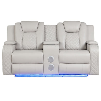 Benz - Power Reclining Loveseat & LED Lighting And Built In USB