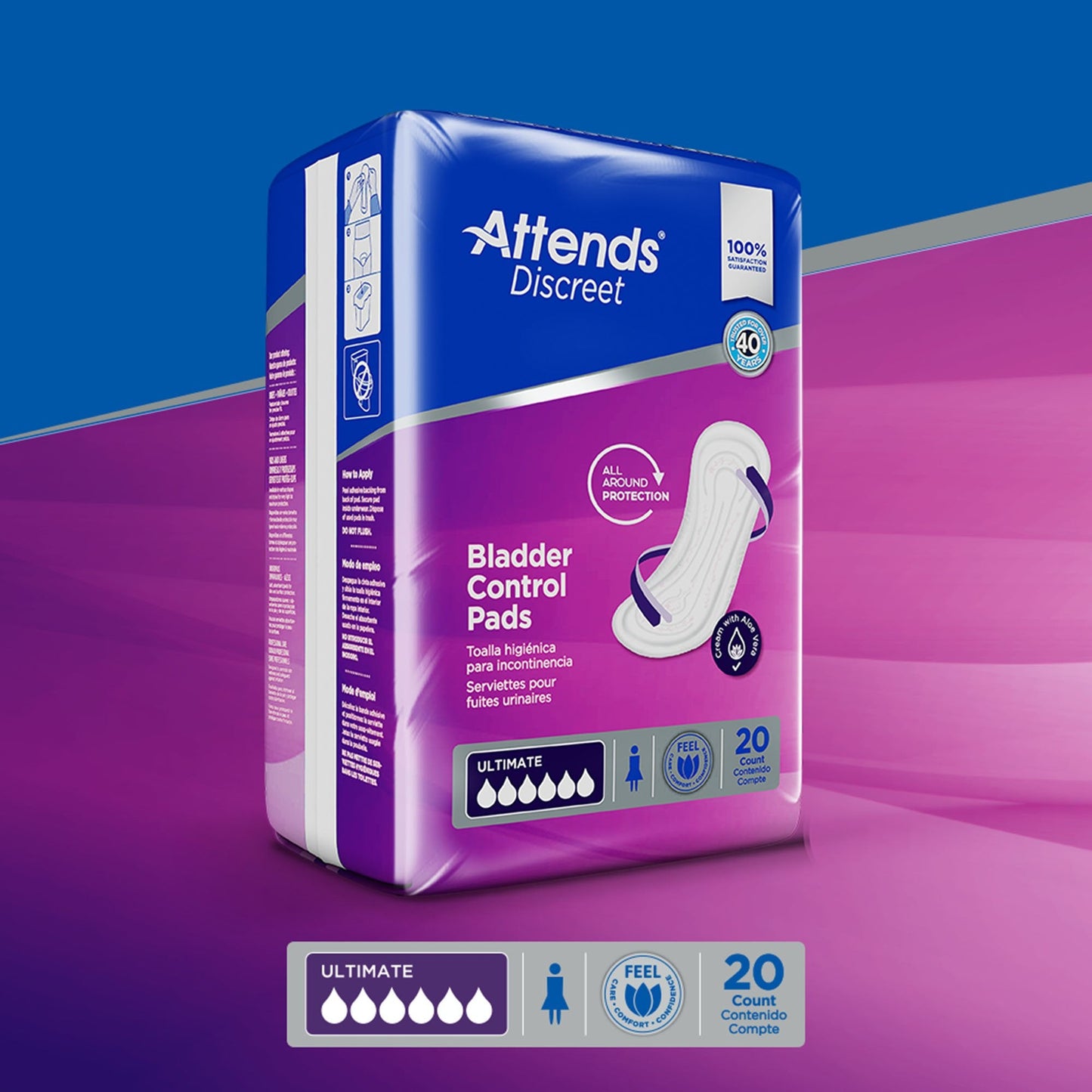 Attends® Discreet Women's Ultimate Bladder Control Pad, 15-Inch Length ADPULT