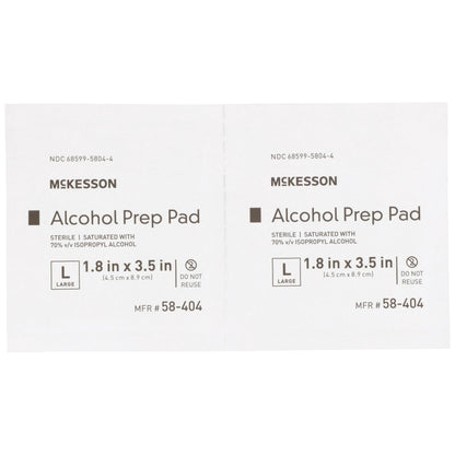 McKesson Alcohol Prep Pad Isopropyl Alcohol, 1-4/5 x 3-1/2 Inch 58-404