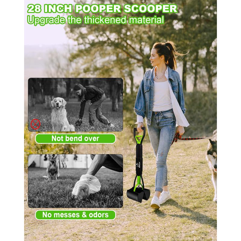 28" Heavy-Duty Foldable Dog Pooper Scooper - Unbreakable, Easy-to-Use for Grass, Gravel & Outdoor Cleanup