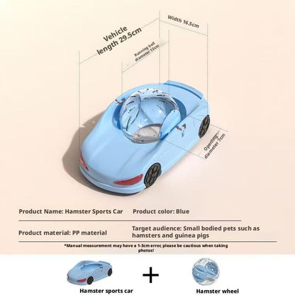 Hamster Car Sports Car with Golden Bear Running Ball Running Wheel for Small Pets Hamster Toy Car with Rolling Wheel Fun Exercise Play