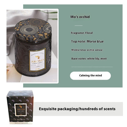 Large Aromatherapy Candle Creative Relief Glass