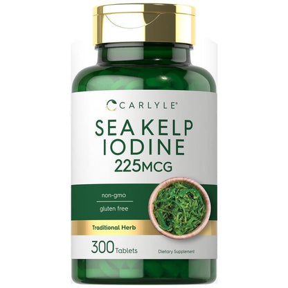Carlyle Sea Kelp Iodine Supplement | 225Mcg | 300 Tablets | Non-Gmo, Gluten Free | Traditional Herb Supplement