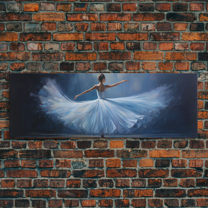 Ballerina Wall Art Watercolor Framed Canvas Print, Ballet Wall Decor, Ballet Prints, Ballerina Tutu and Slippers, Girl Room Nursery Art