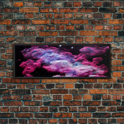 Beautiful Universe Space Art, Galaxy Print, Bubblegum Pink Art, Framed Canvas Print, Framed Wall Art