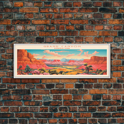 Grand Canyon National Park, Panoramic Arizona Travel Art, National Park Print, Minimalist Travel Art, Midcentury Modern Style Landscape