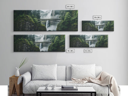 Panoramic Print of Multnomah Falls Oregon Extra Large Wall Art, Panoramic Wall Art, Panoramic Landscape Print, Landscape Photography