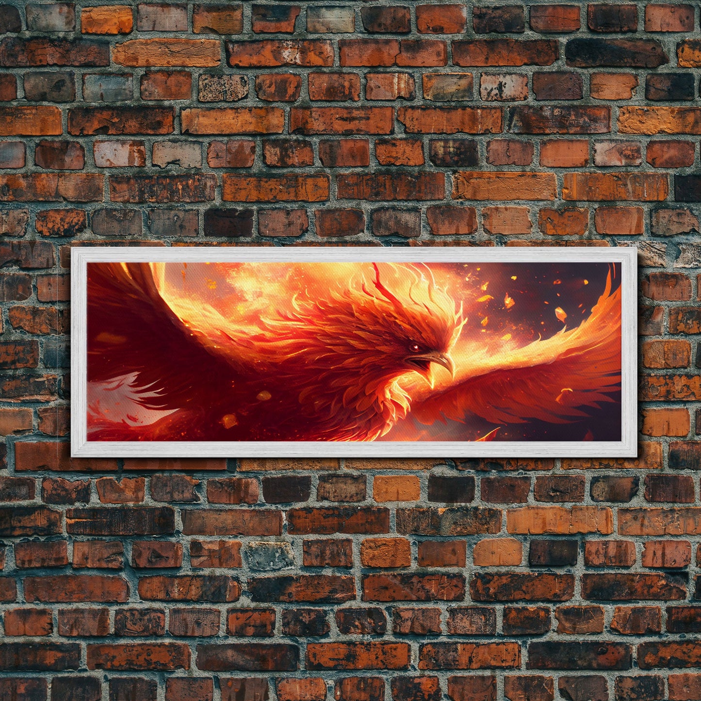 Panoramic Phoenix Canvas Print Of "Rebirth" - Rebirth Art - Framed Canvas Art - Framed Wall Art - Incredibly Beautiful Phoenix Decor