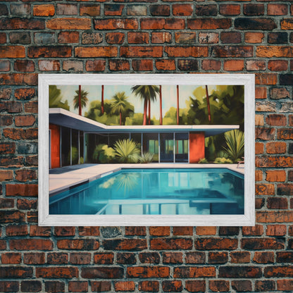 Mid Century Modern Wall Art, Mid Century House Print, Eames Era, Retro Art Print, Framed Wall Decor, MCM Architecture Study Wall Art