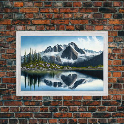 Pine Tree Forest, Winter Art, Framed Canvas Print, framed wall art, living room above sofa art