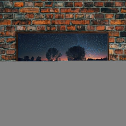 Fireflies light up the Oklahoma Prairie under a Starry night sky, framed canvas print