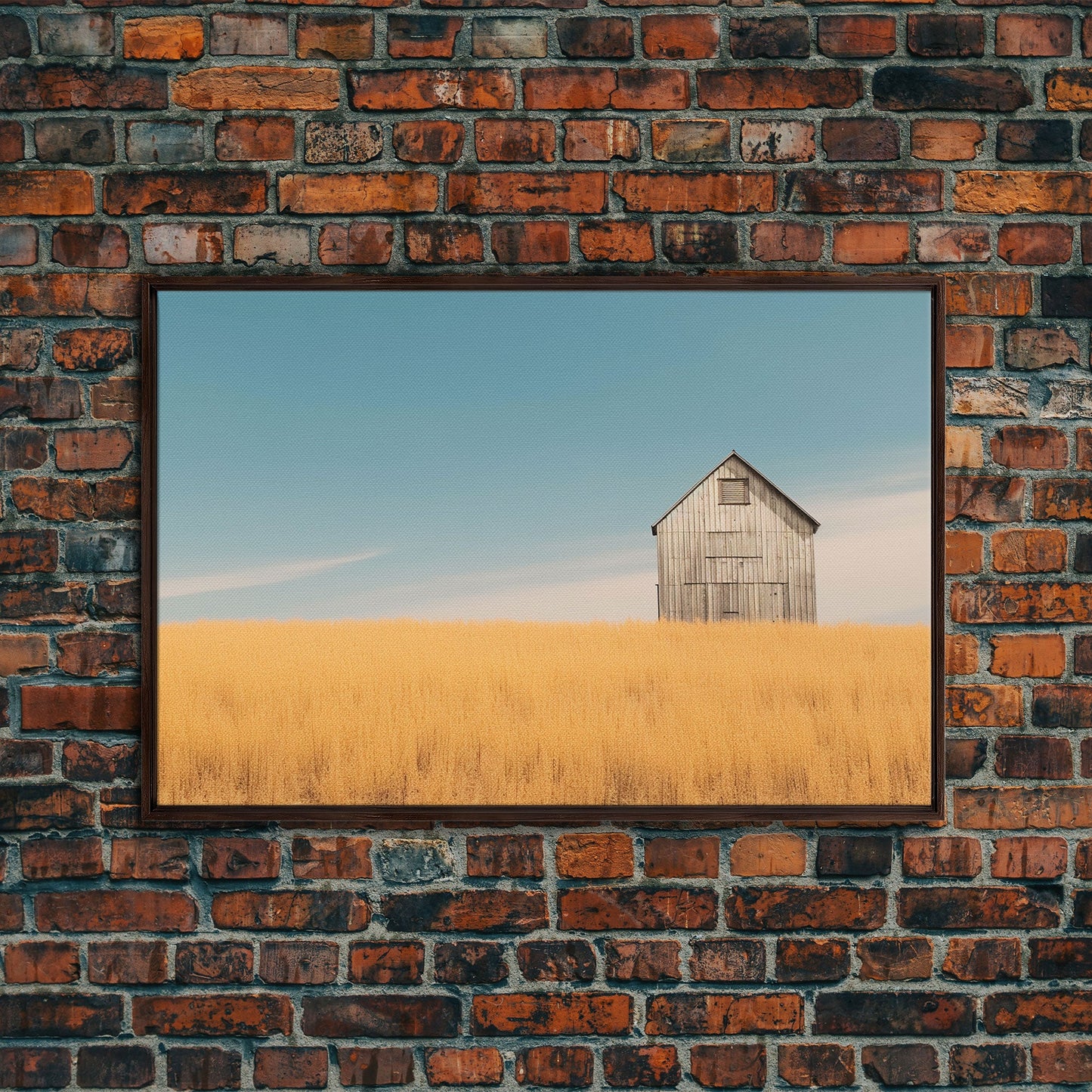 Liminal Spaces, Rustic Farmhouse Wall Decor, Teal Gray Barn Landscape Art Print or Canvas, Country Living Room Wall Decor, Liminal Art