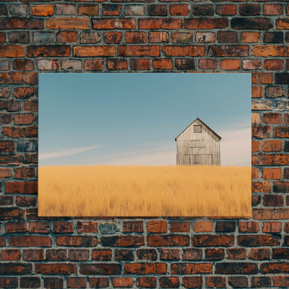 Liminal Spaces, Rustic Farmhouse Wall Decor, Teal Gray Barn Landscape Art Print or Canvas, Country Living Room Wall Decor, Liminal Art