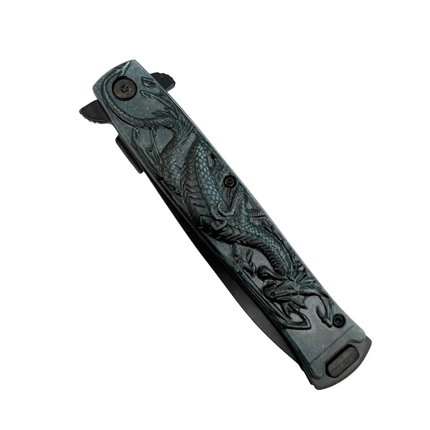 4" Black Dragon Knife with ABS Handle