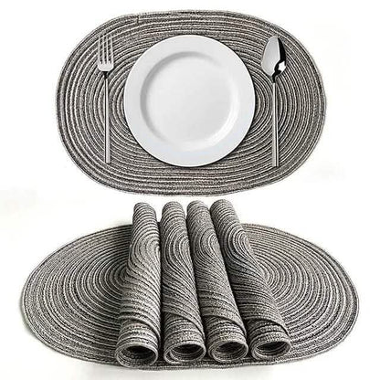 4-Pack: Cotton Oval Dining Mat