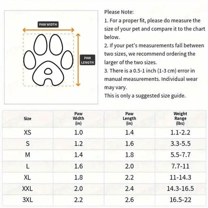 4-Pieces: Water-Resistant Dog Bootie Shoes