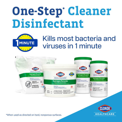 Clorox Healthcare® Hydrogen Peroxide Cleaner Disinfectant Wipes, Bucket, 185 ct. 30826